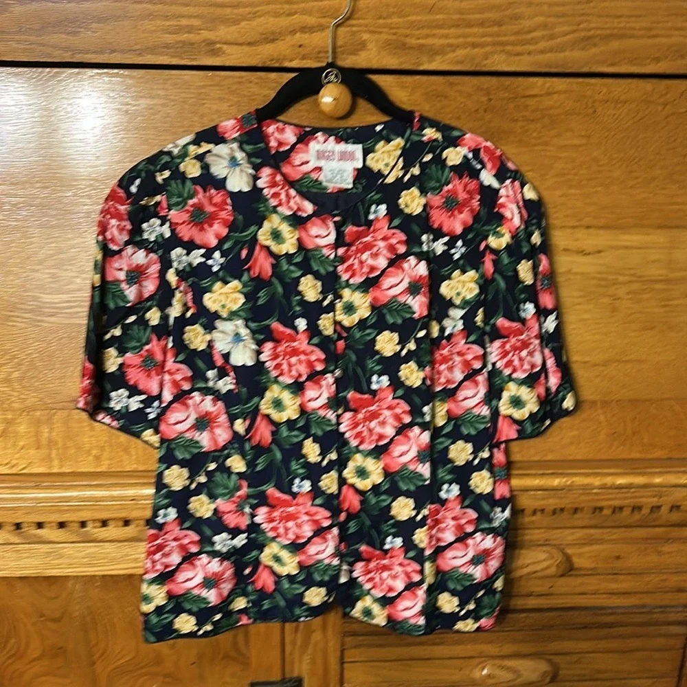 Maggy London Cottagecore 90s Floral 2 Piece Set Top and Skirt Rayon Gypsy Grunge